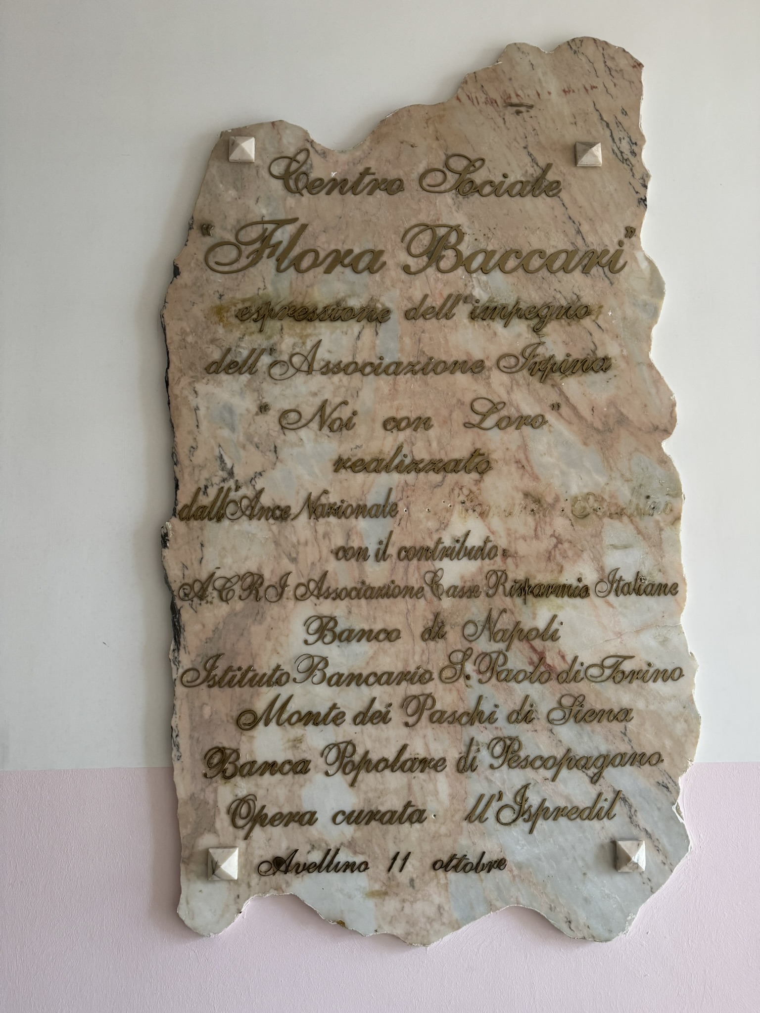 Targa del Centro Sociale Flora Baccari